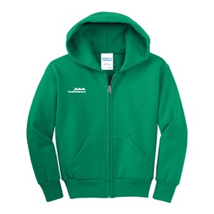 NEW! Port & Company®Youth Core Fleece Full-Zip Hooded Sweatshirt
